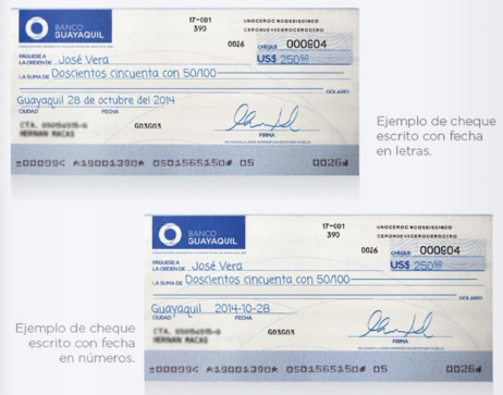 Como Se Llena Un Cheque Banco Guayaquil